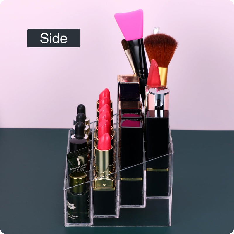MOSIKER Lipstick Organizer,Small Clear Plastic Compact Lip Gloss Chapstick Perfume Sample Mascara Holder with 24 Slots - Image 5